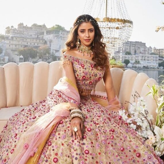 Designer Net Lehenga Blouse with Heavy Thread and Handwork