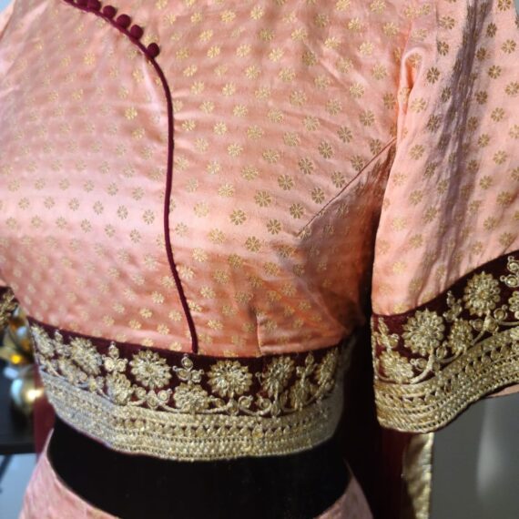 Rose Gold Lehenga Choli Wedding Partyware Indian Dress Ladies Girls Handmade Indian Boutique