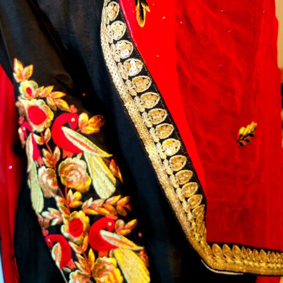 Red Black Designer Palazzo Suit with Dupatta Punjabi Party Wear Dresses Ladies Girls Ethnic Wear Indian Handmade Boutique