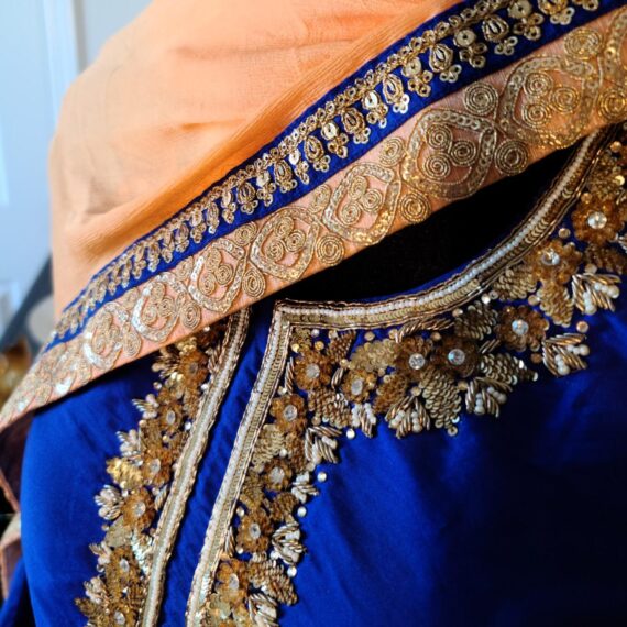 Blue & Peach Designer Palazzo Suit with Dupatta Punjabi Party Wear Dresses Ladies Girls Ethnic Wear Indian Handmade Boutique