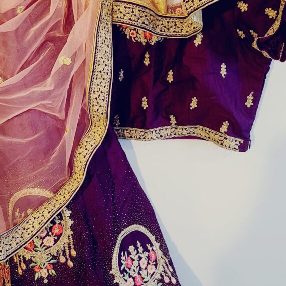 Designer Wine Lehenga Punjabi Party Wedding Dress Ladies Girls Ethnic Wear Indian Boutique