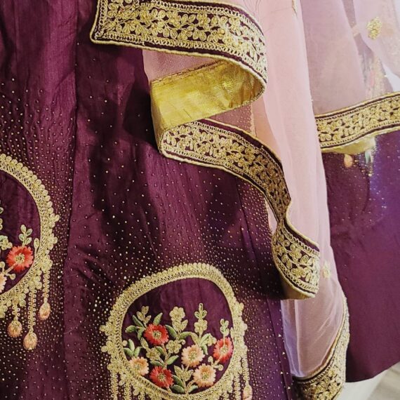 Designer Wine Lehenga Punjabi Party Wedding Dress Ladies Girls Ethnic Wear Indian Boutique