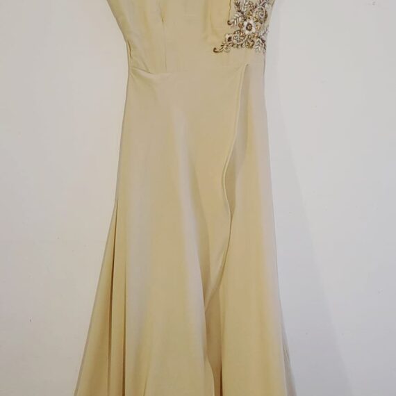 Beige Gown Designer Punjabi Party Wear Dresses Wedding Receptions for Ladies Girls Indian Handmade Boutique