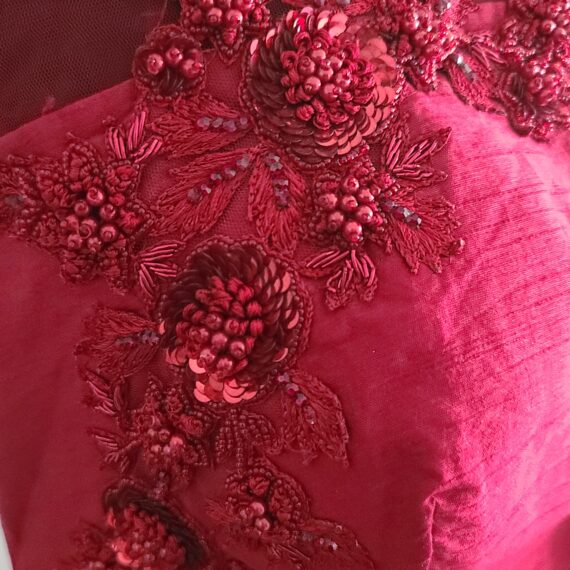 Maroon Gown Designer Embroidered Punjabi Party Dress Ladies Girls Ethnic Wear Indian Boutique