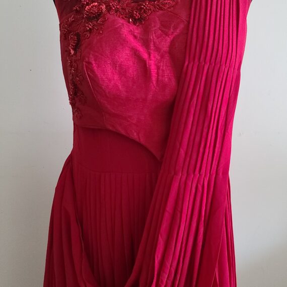 Maroon Gown Designer Embroidered Punjabi Party Dress Ladies Girls Ethnic Wear Indian Boutique