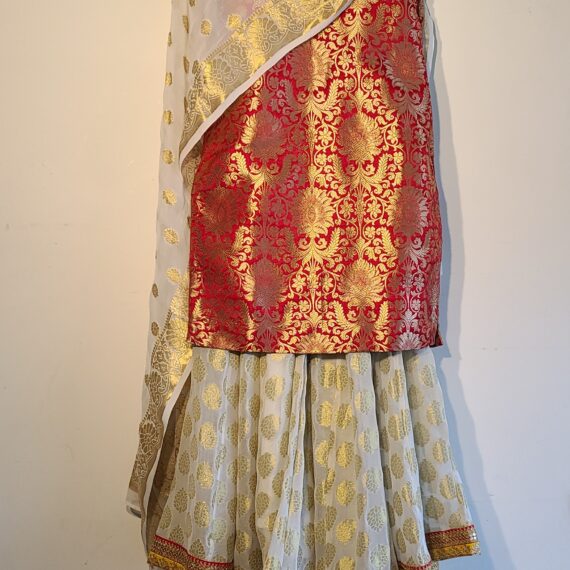 Red & White Designer Palazzo Suit with Dupatta Punjabi Party Wear Dresses Ladies Girls Ethnic Wear Indian Handmade Boutique