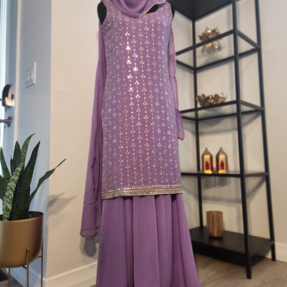 Purple Designer Palazzo Suit with Dupatta Punjabi Party Wear Dresses Ladies Girls Ethnic Wear Indian Handmade Boutique