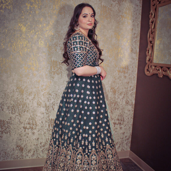 Green Raw Silk Designer Lehenga Choli Punjabi Party Dress Ladies Girls Ethnic Wear Indian Boutique