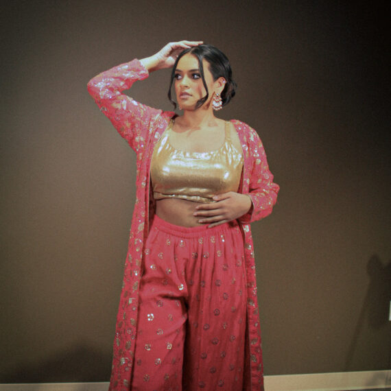 Golden & Pink Multi-color Designer Punjabi Party Wear Dresses Girls Ethnic Wear