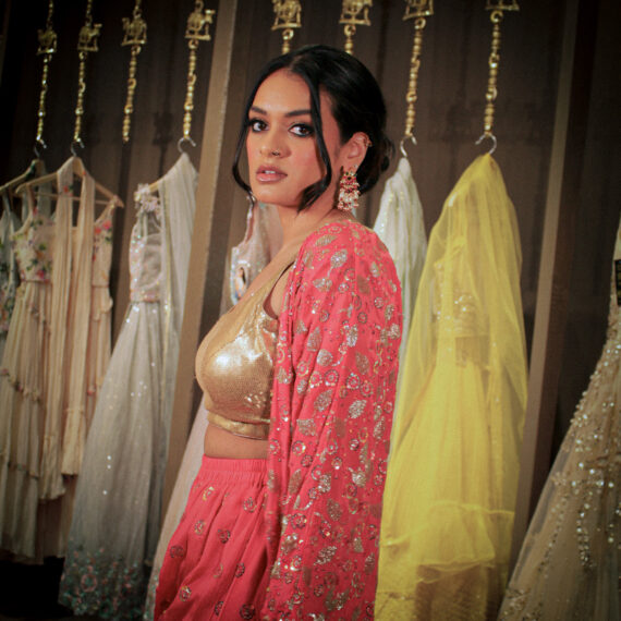 Golden & Pink Multi-color Designer Punjabi Party Wear Dresses Girls Ethnic Wear