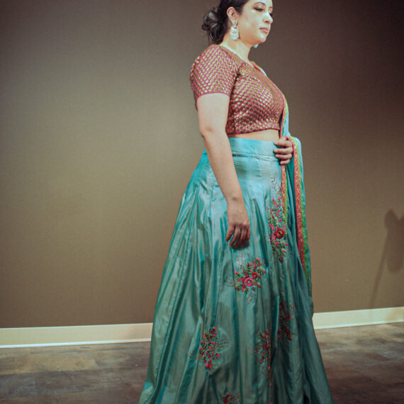 Firozi Lehenga Choli Punjabi Partyware Dresses Wedding Ethnic Wear Handmade Indian Boutique