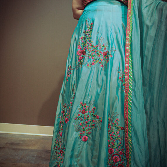 Firozi Lehenga Choli Punjabi Partyware Dresses Wedding Ethnic Wear Handmade Indian Boutique