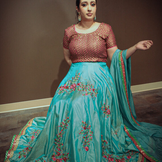 Firozi Lehenga Choli Punjabi Partyware Dresses Wedding Ethnic Wear Handmade Indian Boutique