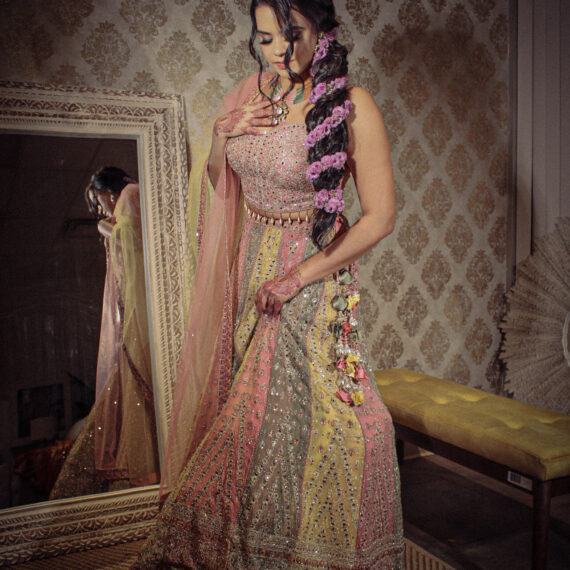 Multicolored Designer Lehenga Choli Mehndi Sangeet Indo Western Partywear Dresses Ladies Girls Ethnic Wear Indian Boutique
