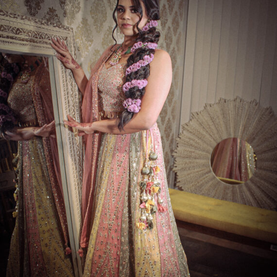 Multicolored Designer Lehenga Choli Mehndi Sangeet Indo Western Partywear Dresses Ladies Girls Ethnic Wear Indian Boutique