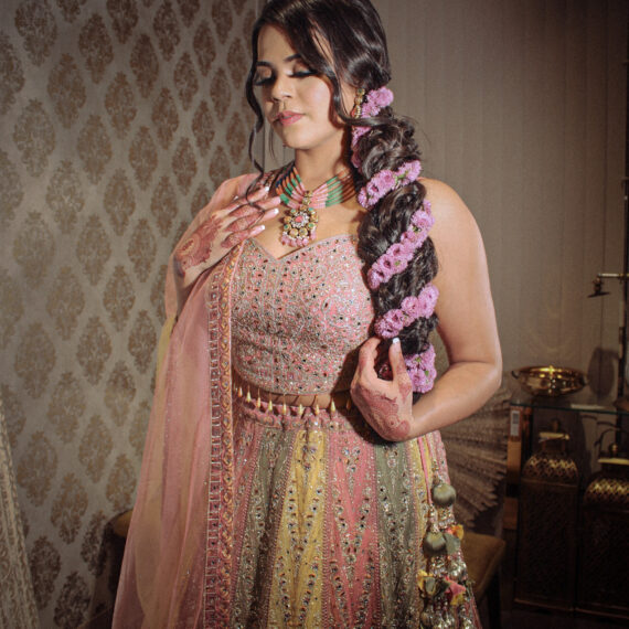 Multicolored Designer Lehenga Choli Mehndi Sangeet Indo Western Partywear Dresses Ladies Girls Ethnic Wear Indian Boutique