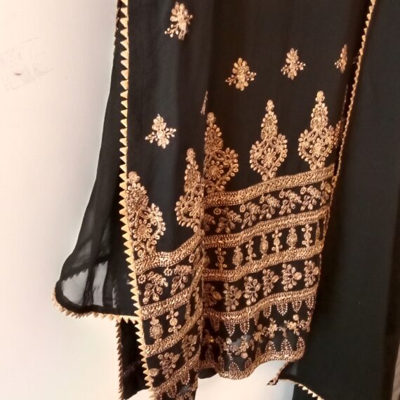 Black Designer Palazzo Suit with Dupatta Punjabi Party Wear Dresses Ladies Girls Ethnic Wear Indian Handmade Boutique