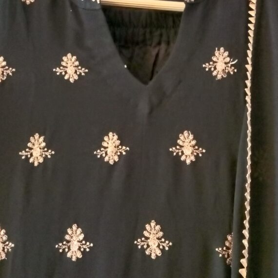 Black Designer Palazzo Suit with Dupatta Punjabi Party Wear Dresses Ladies Girls Ethnic Wear Indian Handmade Boutique