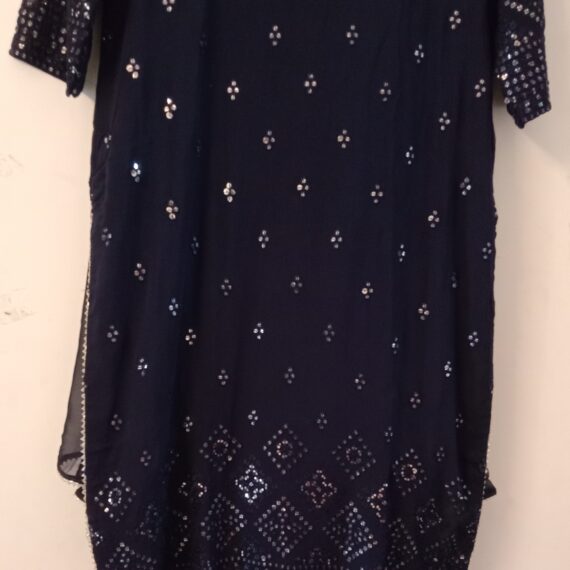 Navy Blue Designer Palazzo Suit with Dupatta Punjabi Party Wear Dresses Ladies Girls Ethnic Wear Indian Handmade Boutique