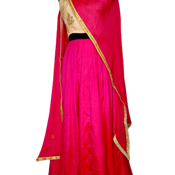 Peach & Hot Pink Lehenga Choli Wedding Party-ware Indian Dress Ladies Girls Handmade Indian Boutique
