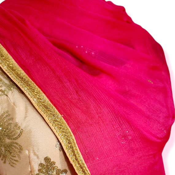 Peach & Hot Pink Lehenga Choli Wedding Party-ware Indian Dress Ladies Girls Handmade Indian Boutique