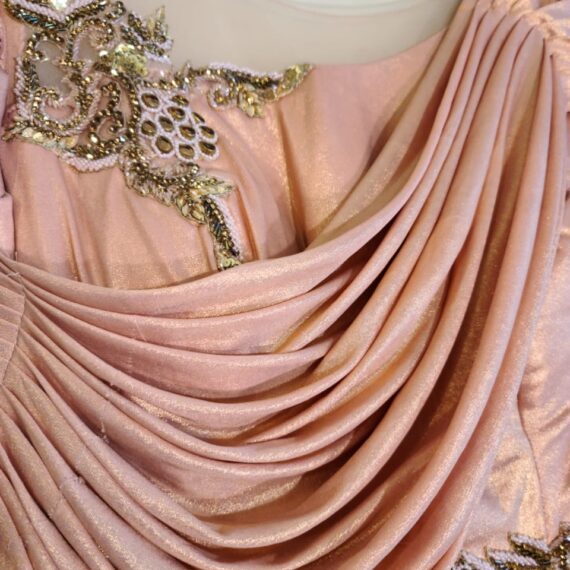 Peach Gown Designer Punjabi Party Wear Dresses Wedding Receptions for Ladies Girls Indian Handmade Boutique
