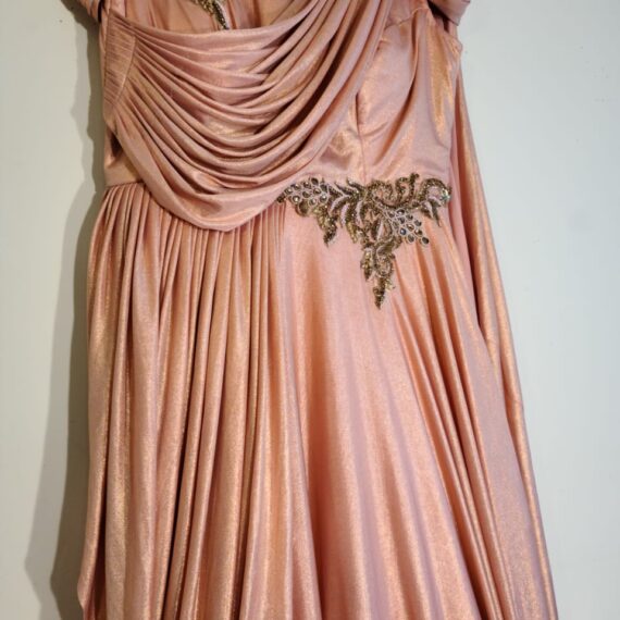 Peach Gown Designer Punjabi Party Wear Dresses Wedding Receptions for Ladies Girls Indian Handmade Boutique