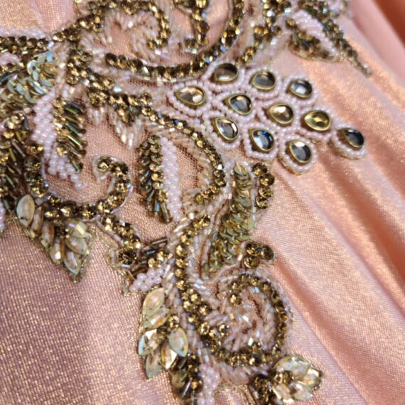 Peach Gown Designer Punjabi Party Wear Dresses Wedding Receptions for Ladies Girls Indian Handmade Boutique