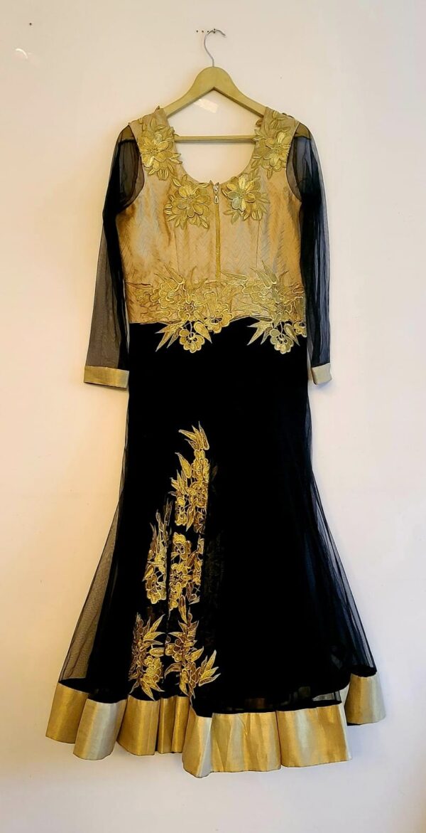 Black Gown Designer Embroidered Punjabi Party Dress Ladies Girls Ethnic Wear Indian Boutique