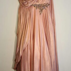 Peach Gown Designer Punjabi Party Wear Dresses Wedding Receptions for Ladies Girls Indian Handmade Boutique