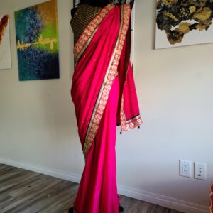 Black & Pink Saree Designer Punjabi Party Wear Dresses Ladies Girls Ethnic Wear Indian Handmade Boutique