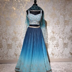 Designer Partywear Heavy Sequence Embroidered Sky Blue Lehenga Choli Ladies Ethnic Wear Dress Indian Boutique