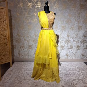 Designer Party wear Heavy Sequence Yellow Embroidered Lehenga Choli Ladies Ethnic Wear Dress Indian Boutique