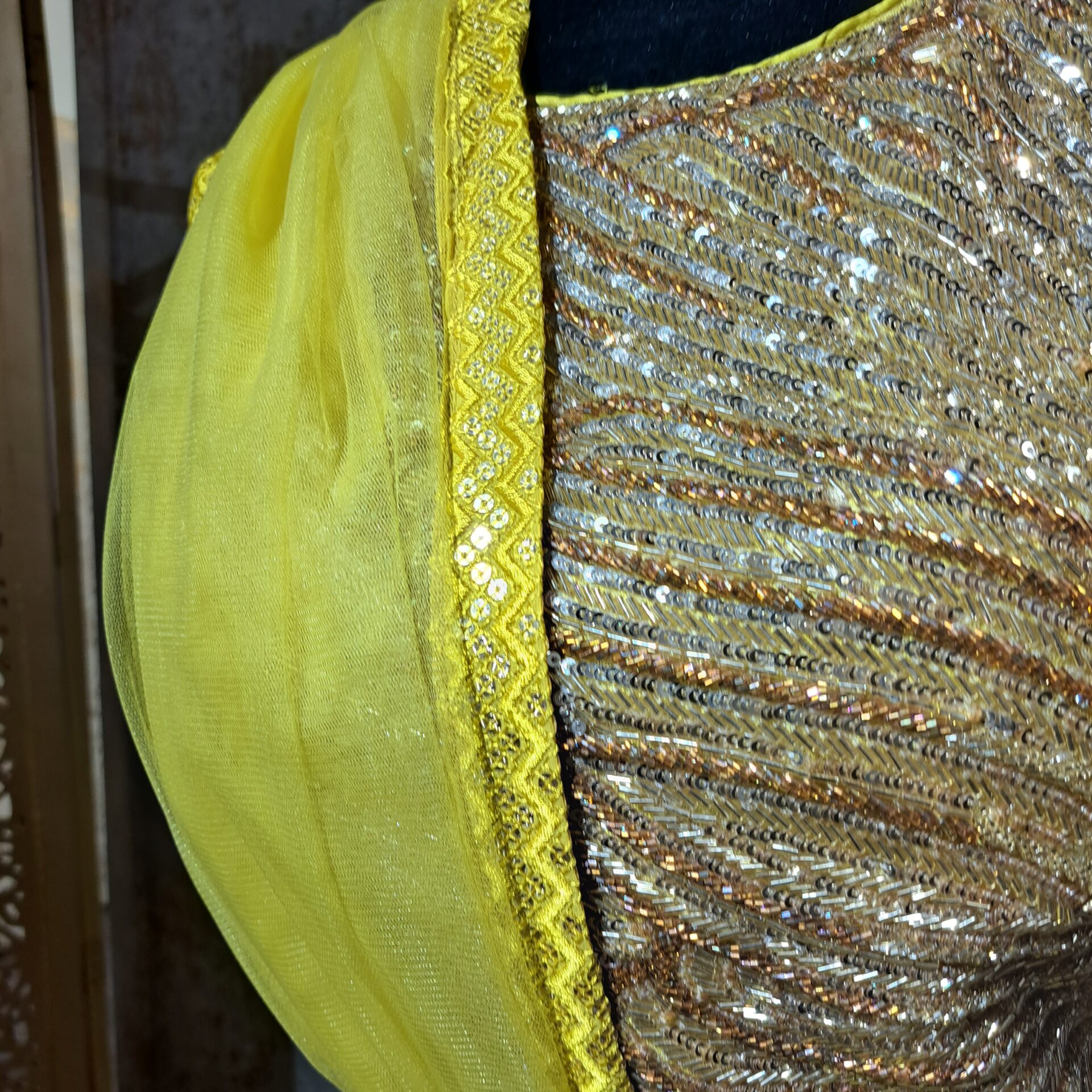 Designer Party wear Heavy Sequence Yellow Embroidered Lehenga Choli Ladies Ethnic Wear Dress Indian Boutique - Image 3