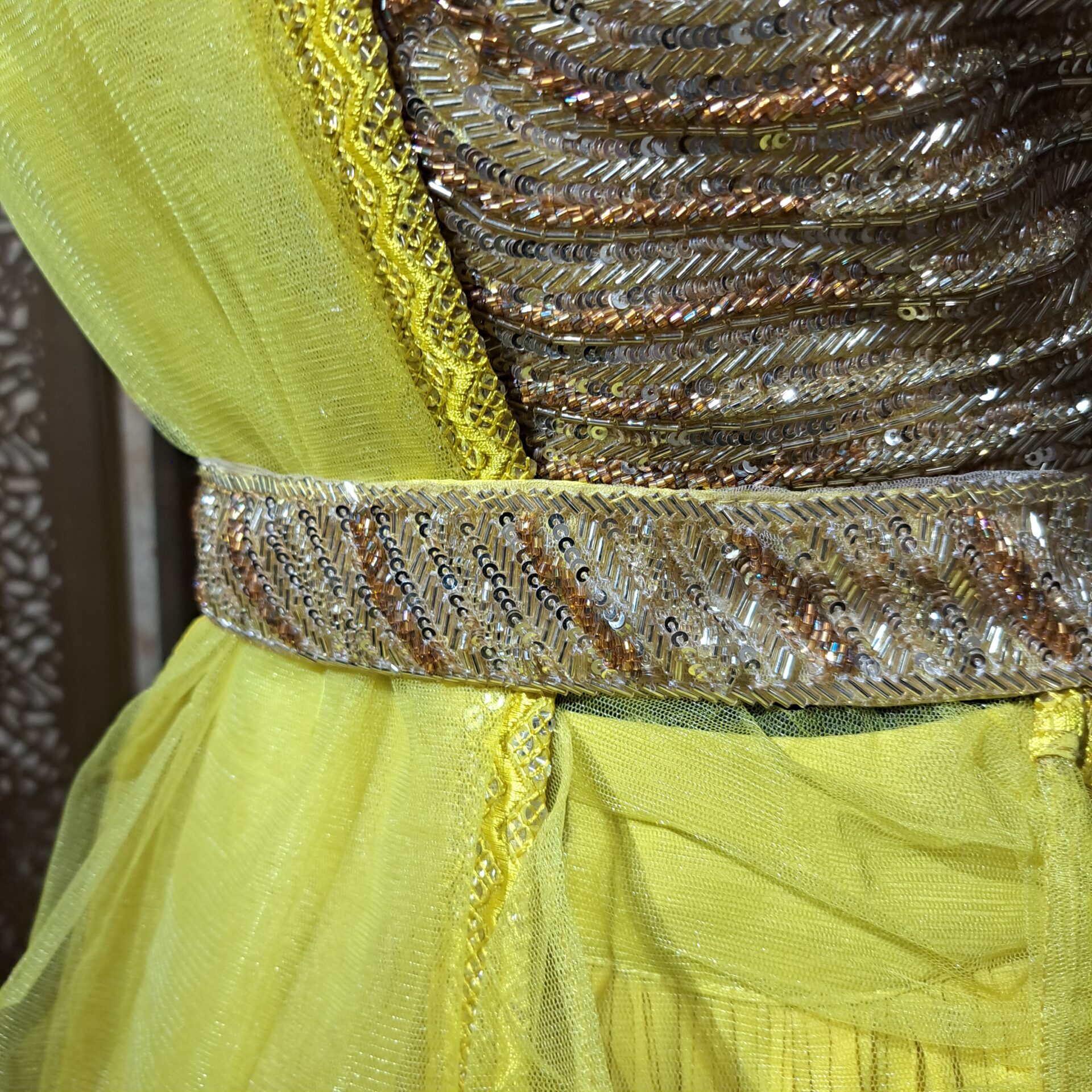 Designer Party wear Heavy Sequence Yellow Embroidered Lehenga Choli Ladies Ethnic Wear Dress Indian Boutique - Image 4