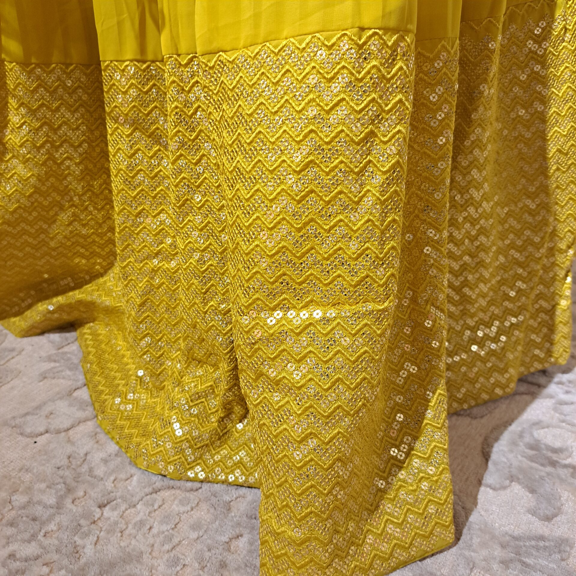 Designer Party wear Heavy Sequence Yellow Embroidered Lehenga Choli Ladies Ethnic Wear Dress Indian Boutique - Image 7
