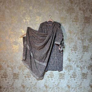 Designer Grey Block Printed Pure Cotton Casual Punjabi Salwar Suits with Dupatta Dresses