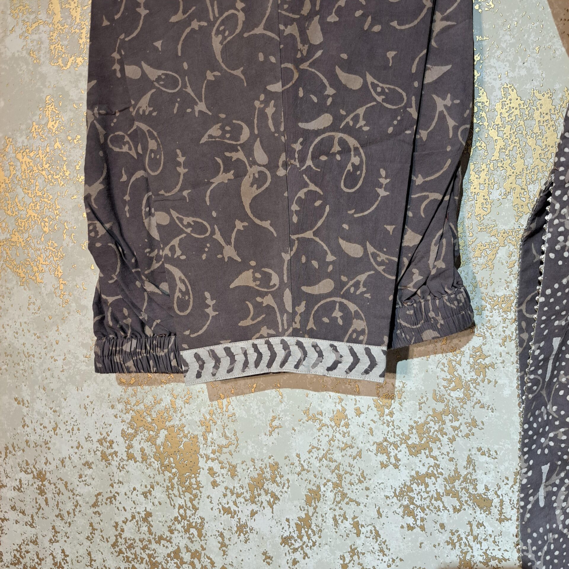 Designer Grey Block Printed Pure Cotton Casual Trouser Punjabi Suit with Dupatta Dresses - Image 4