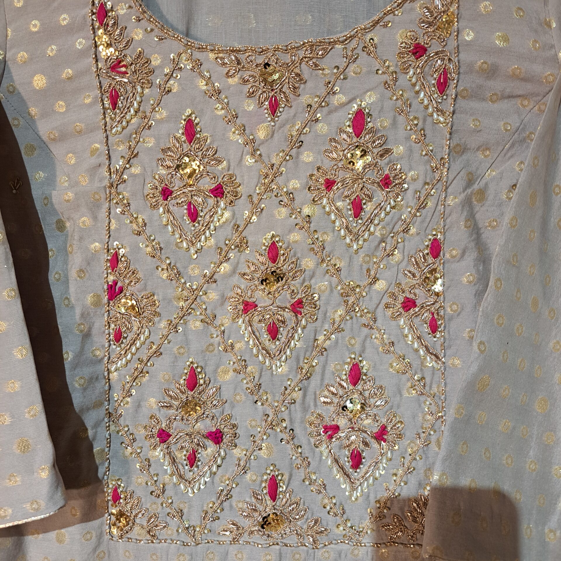 Designer Trouser Suit with Dupatta Punjabi Party-wear Dresses Ladies Girls Ethnic Wear Indian Handmade Boutique - Image 4