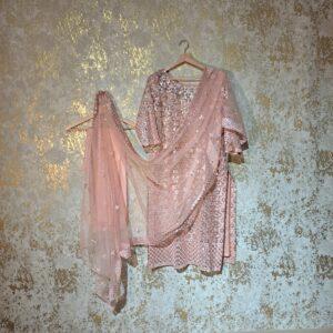 Peach Designer Pajami Suit with Dupatta Punjabi Party Wear Dresses Ladies Girls Ethnic Wear Indian Handmade Boutique, Peach