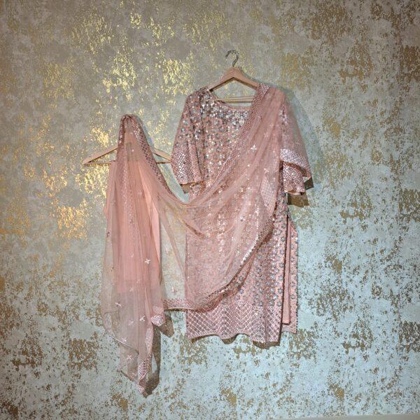 Peach Designer Pajami Suit with Dupatta Punjabi Party Wear Dresses Ladies Girls Ethnic Wear Indian Handmade Boutique, Peach