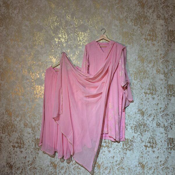 Pink Designer Palazzo Suit with Dupatta Punjabi Party Wear Dresses Ladies Girls Ethnic Wear Indian Handmade Boutique