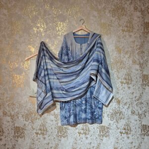 Grey Printed Pure Cotton Casual Trouser Punjabi Suit with Dupatta Dresses