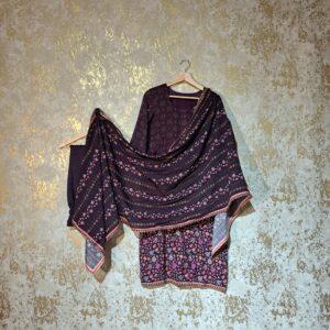 Purple Printed Pure Cotton Casual Trouser Suit with Dupatta Dresses