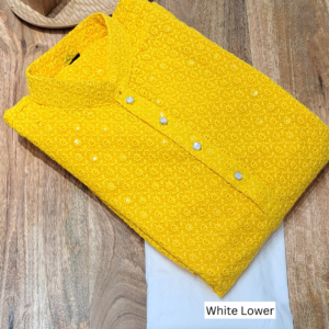 Chikankari Kurta - Sun Yellow