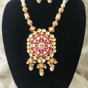 Indian Traditional Bollywood Fashion Kundan Bridal Jewelry Set with Earrings For Women
