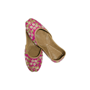Traditional Indian Women Ladies Embroidered Punjabi Juttis Mojari Ethnic Shoes Handmade Hot Pink Jutti Comfort Flat Shoes