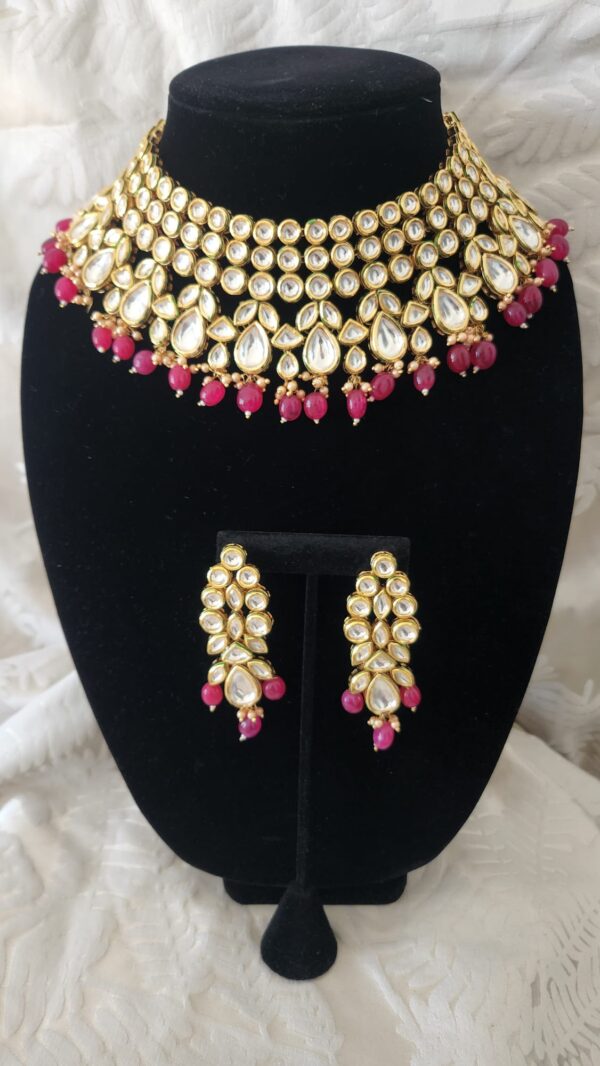 Indian Traditional Bollywood Fashion Kundan Bridal Jewelry Set with Earrings for Women95