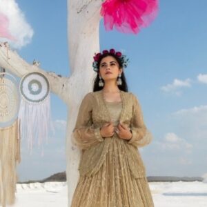 Designer Lehenga Blouse with Shrug intricate Handwork