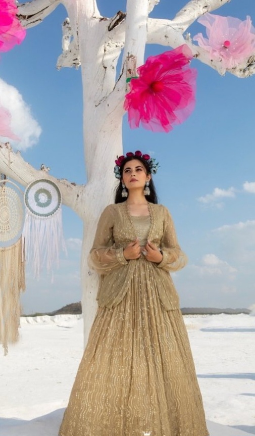 Designer Lehenga Blouse with Shrug intricate Handwork